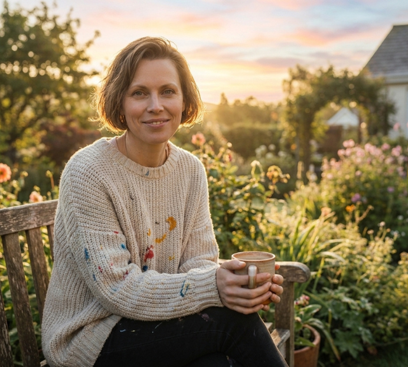 Catherine in her garden